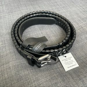 Massimo Dutti Black Summer Wicker Belt
